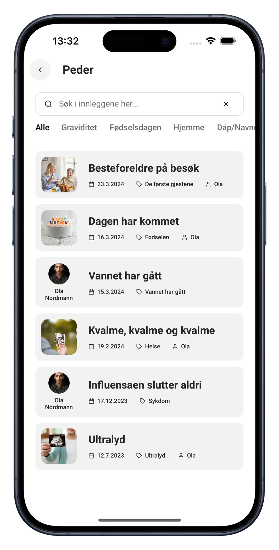 Screenshot of the app